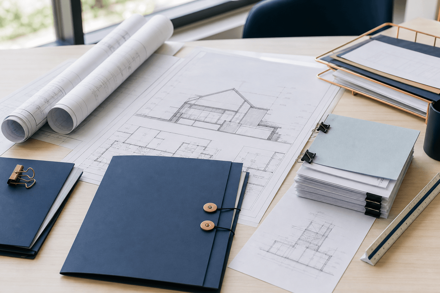 Architectural drawings and permit documents prepared for assessment